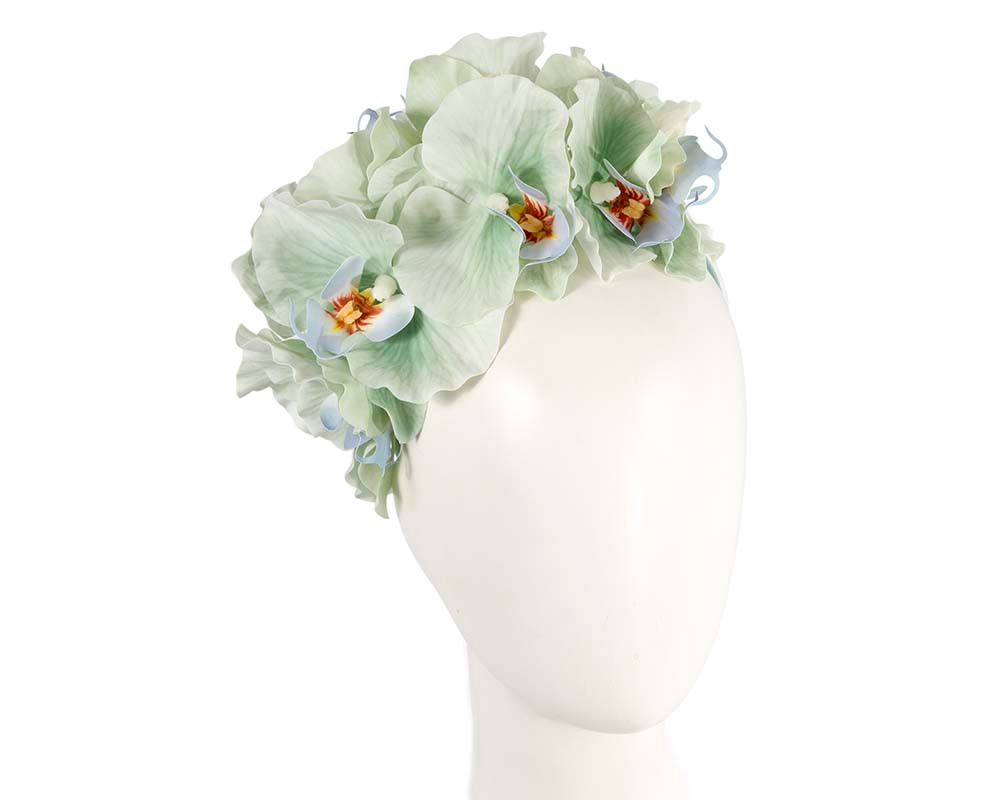 Bespoke mint green orchid flower headband by Fillies Collection - Hats From OZ