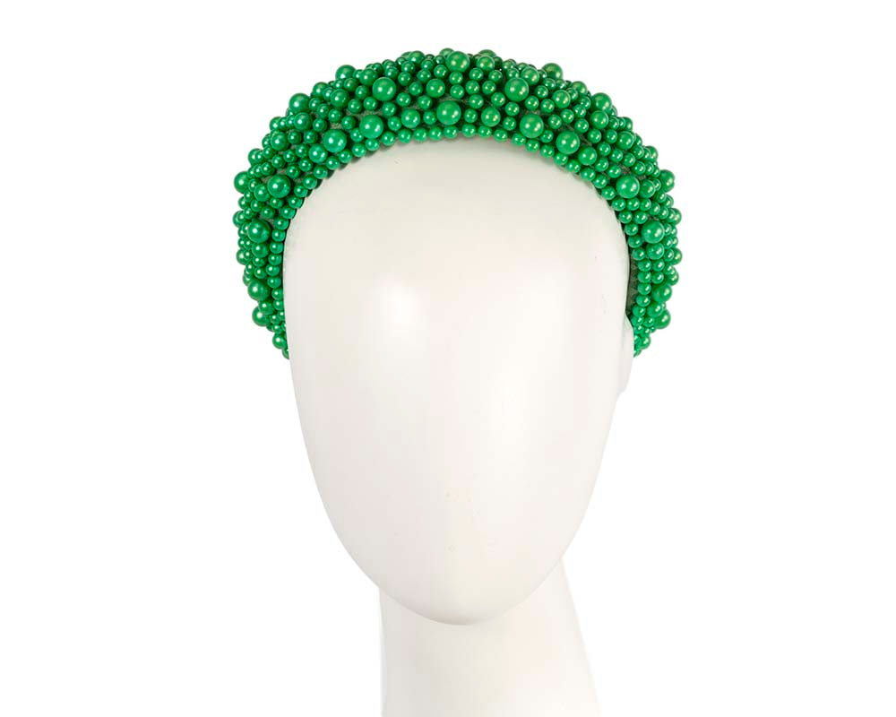 Green pearl fascinator headband by Cupids Millinery - Hats From OZ