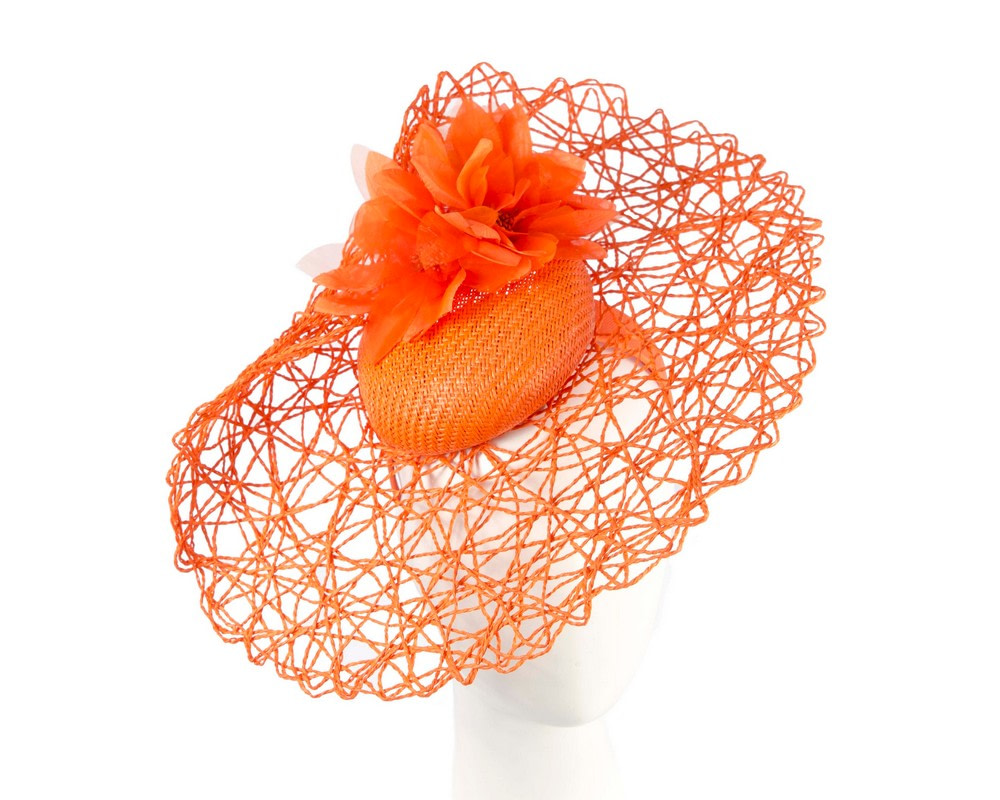 Exclusive orange fascinator by Cupids Millinery - Hats From OZ