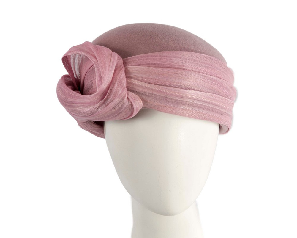 Elegant Dusty Pink Felt Hat by Fillies Collection - Hats From OZ