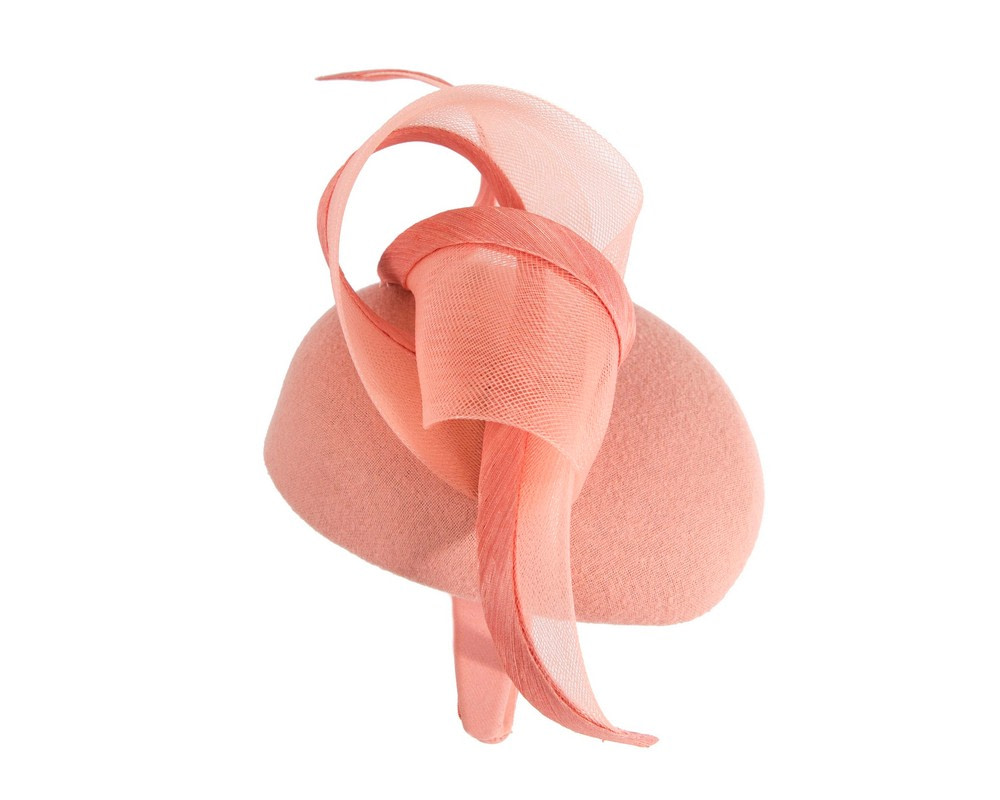 Elegant Coral Pillbox Fascinator - Fillies Collection - Image 4