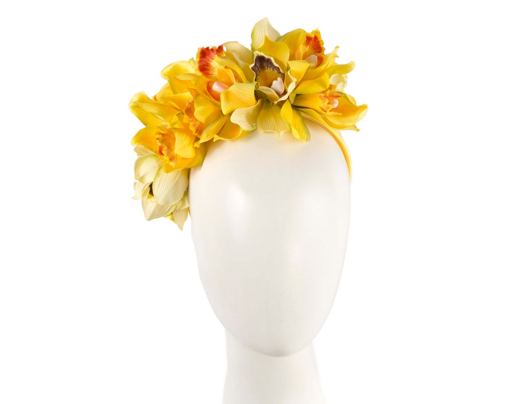 Hand made exclusive yellow fascinator headband - Hats From OZ