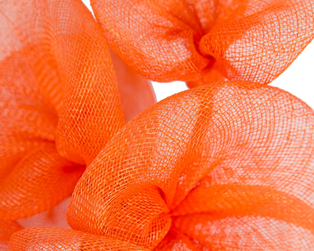Large orange sinamay flower fascinator by Max Alexander MA918 - Image 3
