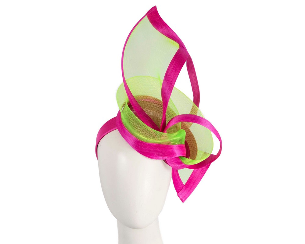 Bespoke Fuchsia and Lime fascinator by Fillies Collection - Hats From OZ