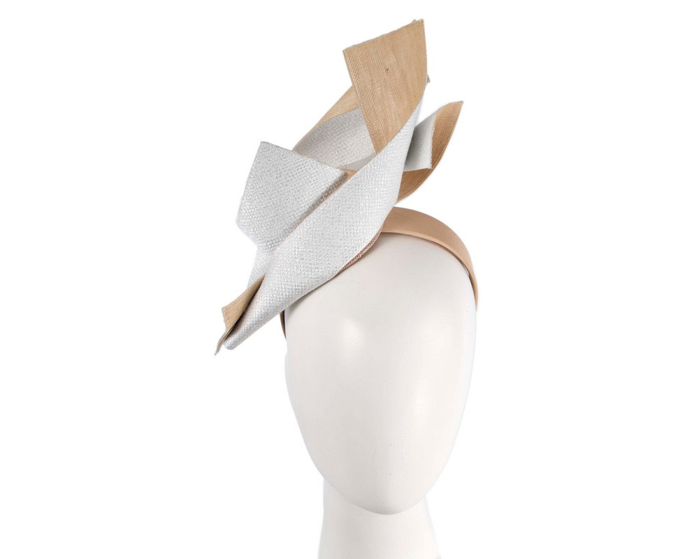 Elegant white and nude fascinator by Fillies Collection - Hats From OZ