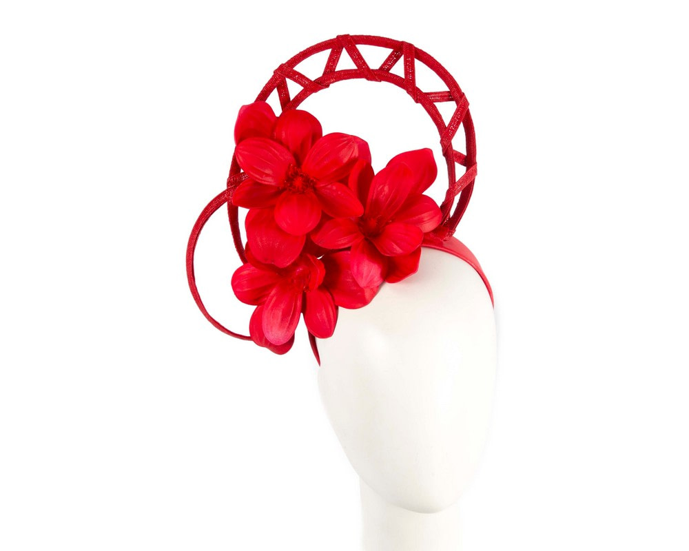 Bespoke red flower fascinator by Fillies Collection - Hats From OZ