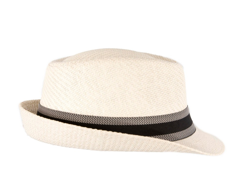Ivory short brim trilby hat - Image 3