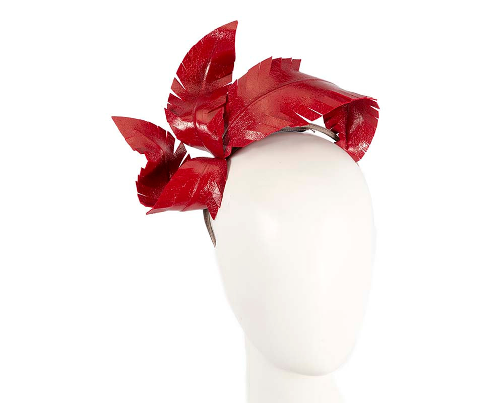 Bespoke red leather fascinator by BELEIVERA - Hats From OZ