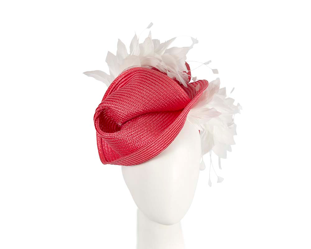 Bespoke red & white fascinator by BELEIVERA - Hats From OZ