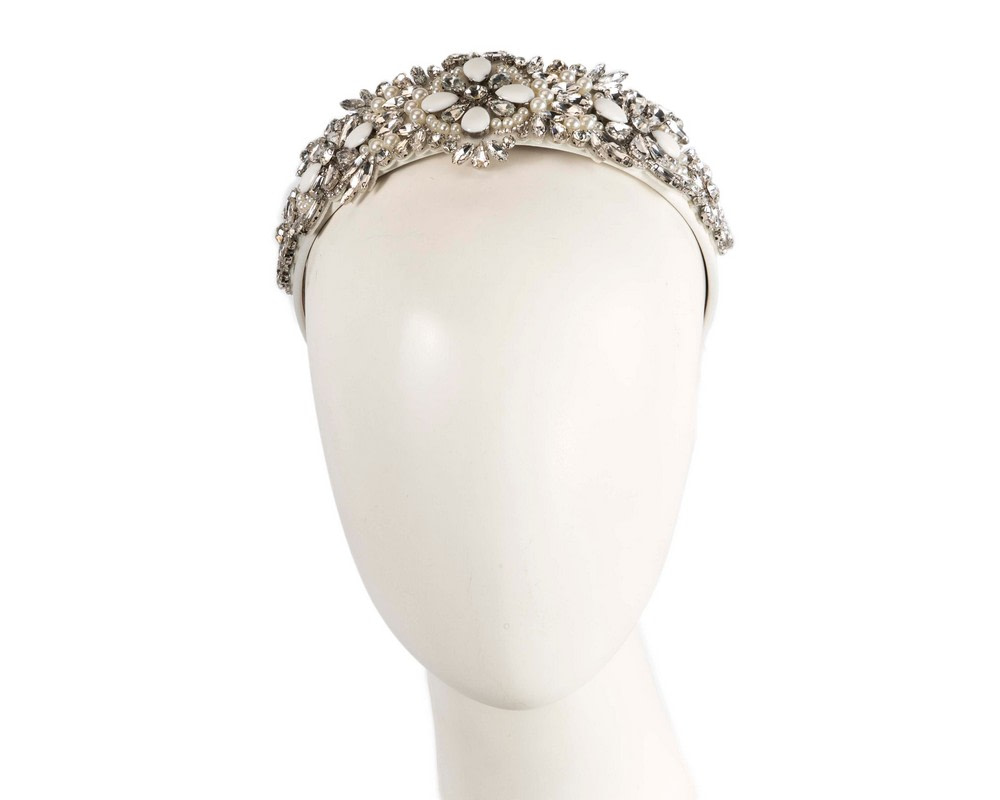 Silver flower fascinator headband jewelry CU720 - Hats From OZ