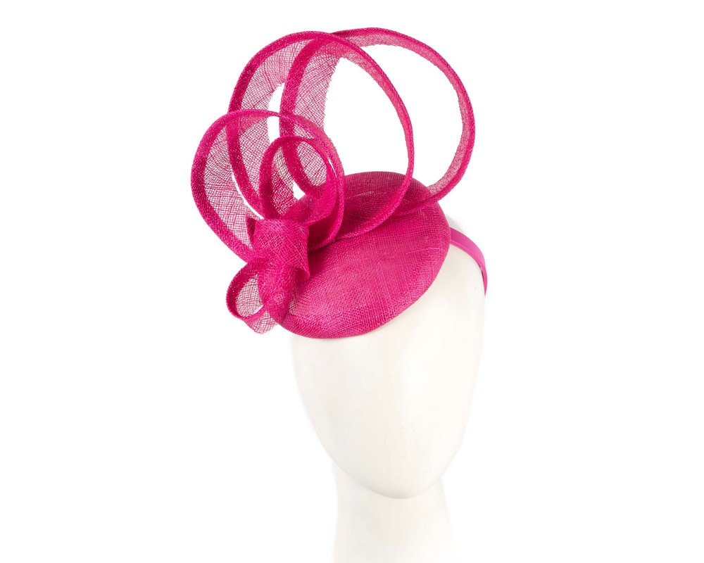 Sculpted fuchsia sinamay fascinator by Max Alexander - Hats From OZ