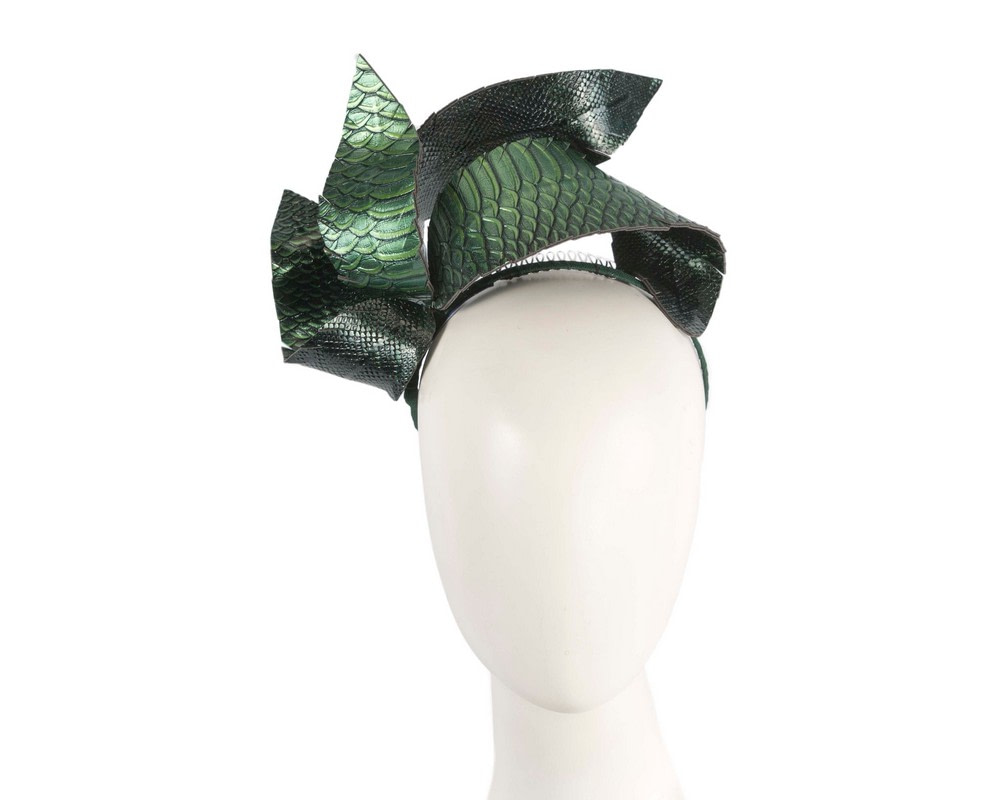 Bespoke snake green fascinator by BELEIVERA - Hats From OZ