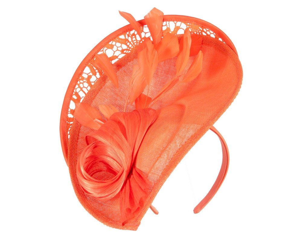 Bespoke orange racing fascinator by Fillies Collection S293 - Image 2