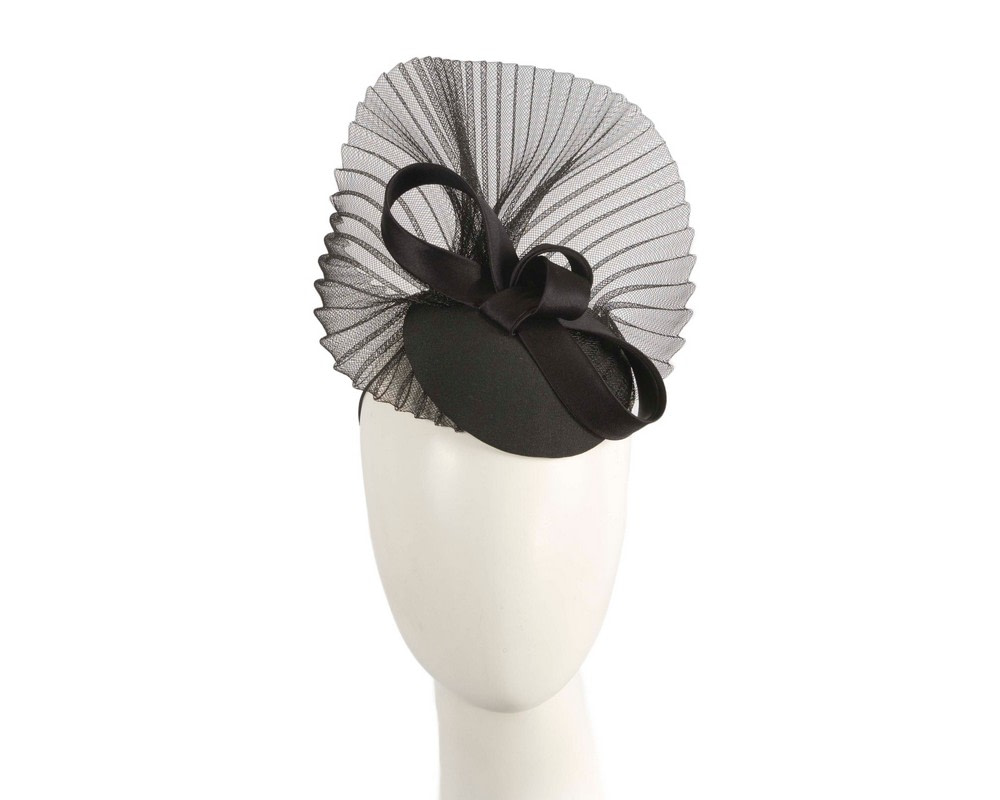 Black custom made fascinator hat for special ocassion - Hats From OZ