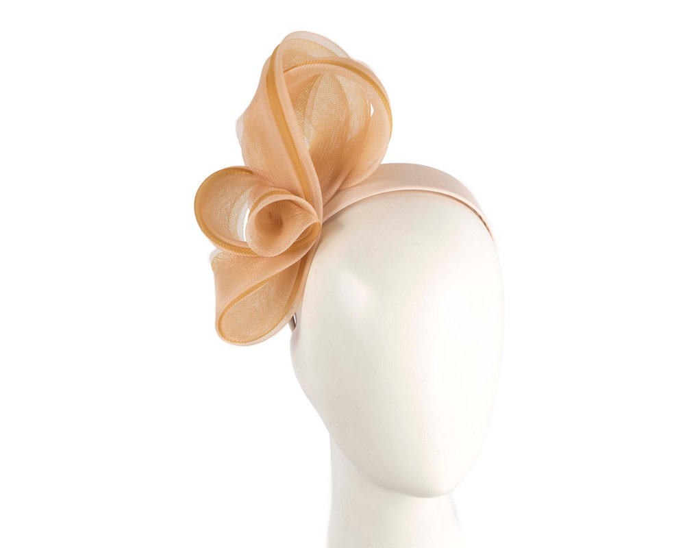 Nude crinoline bow fascinator by Fillies Collection - Hats From OZ