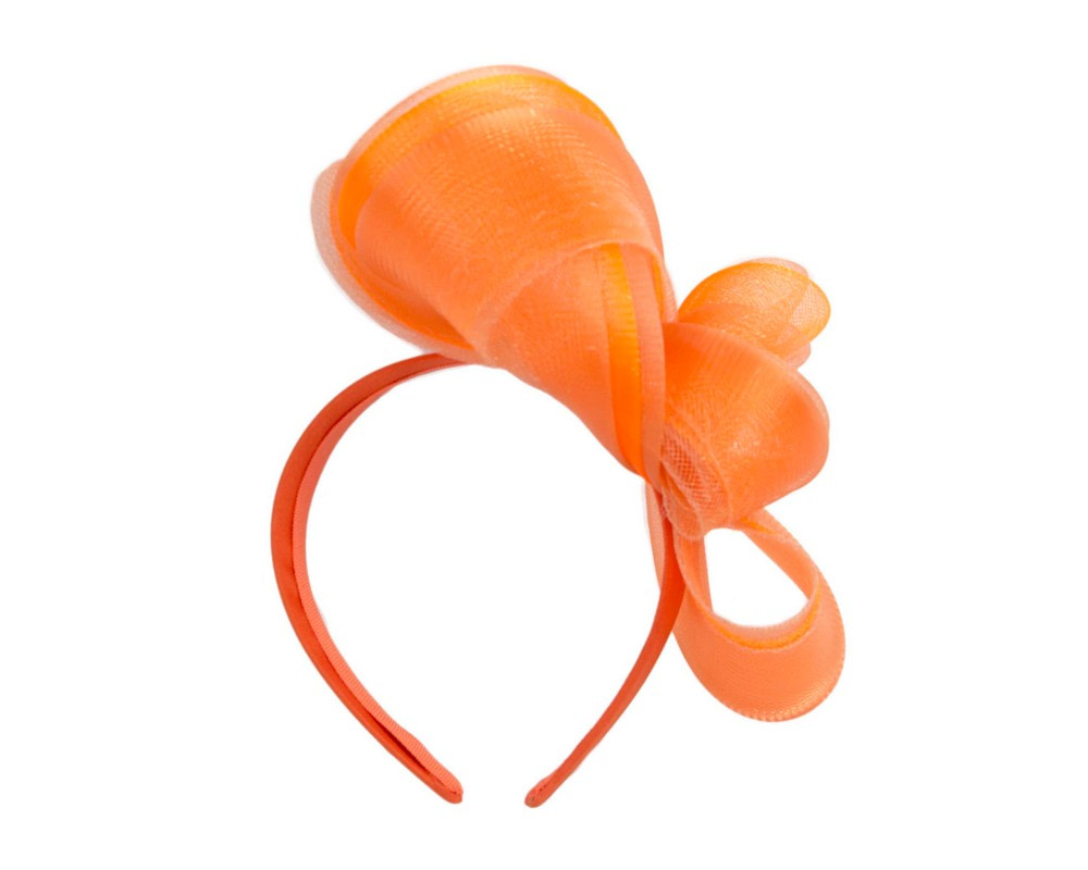Orange crinoline bow fascinator by Fillies Collection - Image 4