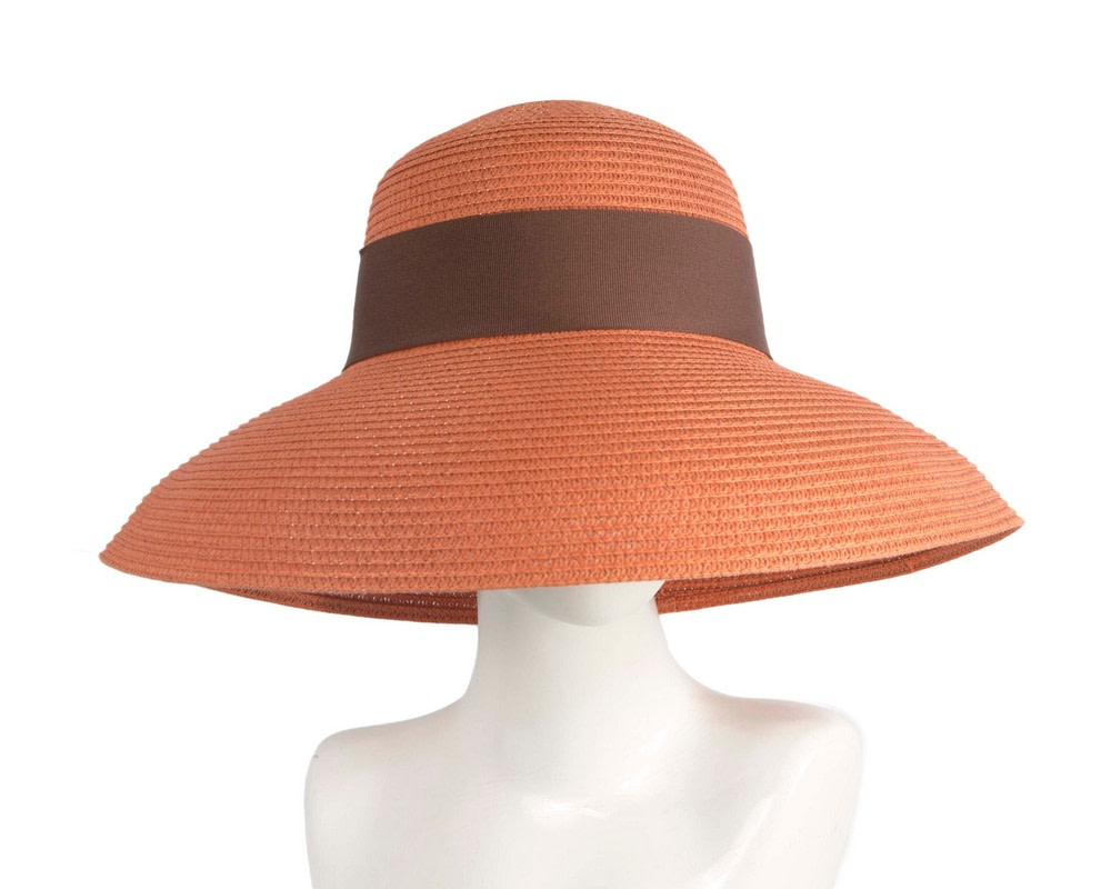Elegant orange ladies summer beach hat - Hats From OZ