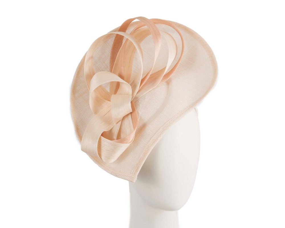 Large cream & nude sinamay fascinator by Max Alexander - Hats From OZ