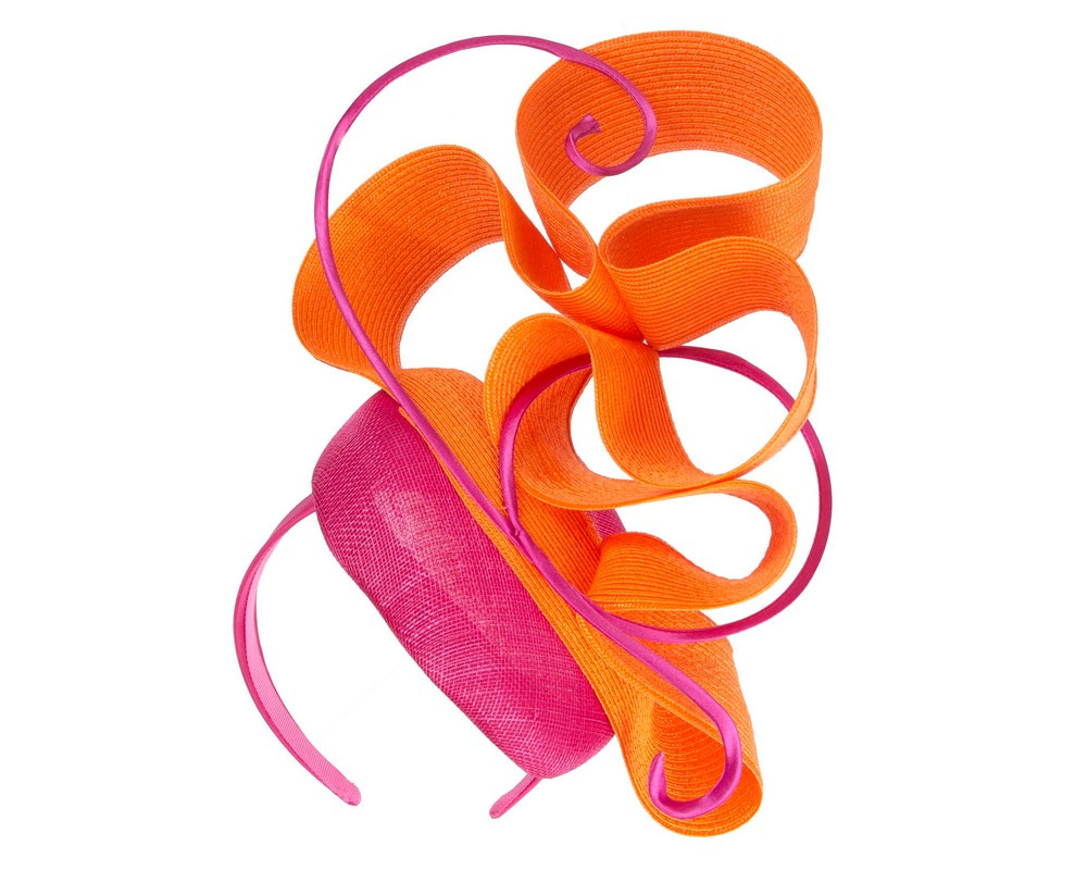 Fuchsia & Orange designers racing fascinator by Fillies Collection - Hats From OZ Fuchsia & Orange designers racing fascinator by Fillies Collection - Image 2