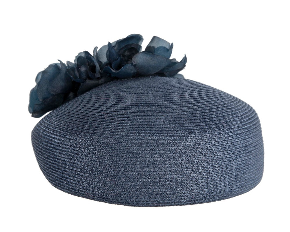 Modern navy beret hat with flowers by Max Alexander - Hats From OZ Modern navy beret hat with flowers by Max Alexander - Image 4