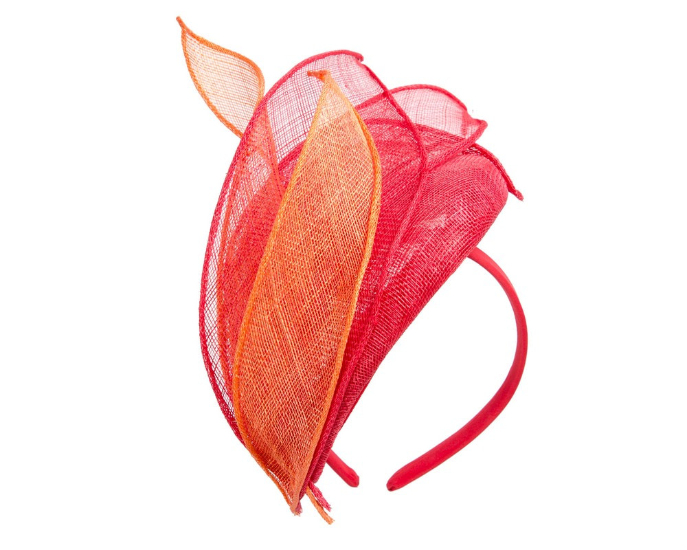 Red & Orange sinamay pillbox fascinator by Max Alexander - Image 2