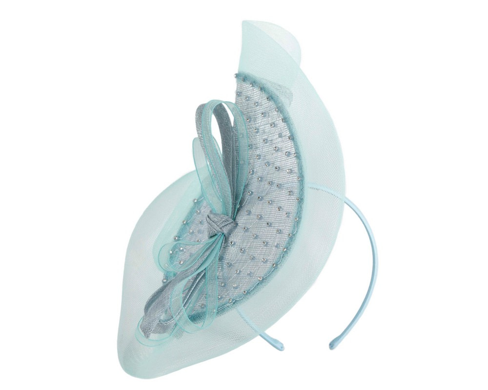 One-of-a-kind light blue racing fascinator by Max Alexander - Hats From OZ One-of-a-kind light blue racing fascinator by Max Alexander - Image 2