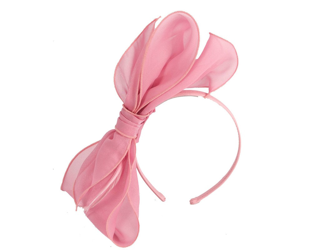 Pink organza bow fascinator by Max Alexander - Hats From OZ Pink organza bow fascinator by Max Alexander - Image 2