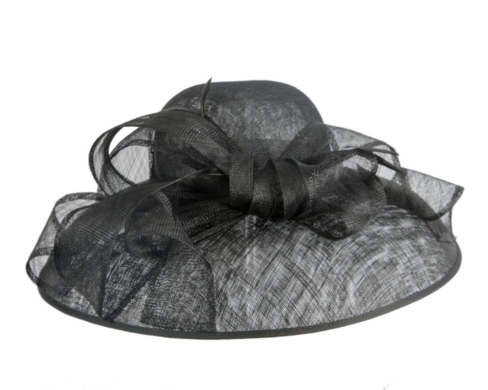 Large black sinamay fashion hat by Max Alexander - Hats From OZ Large black sinamay fashion hat by Max Alexander - Image 4