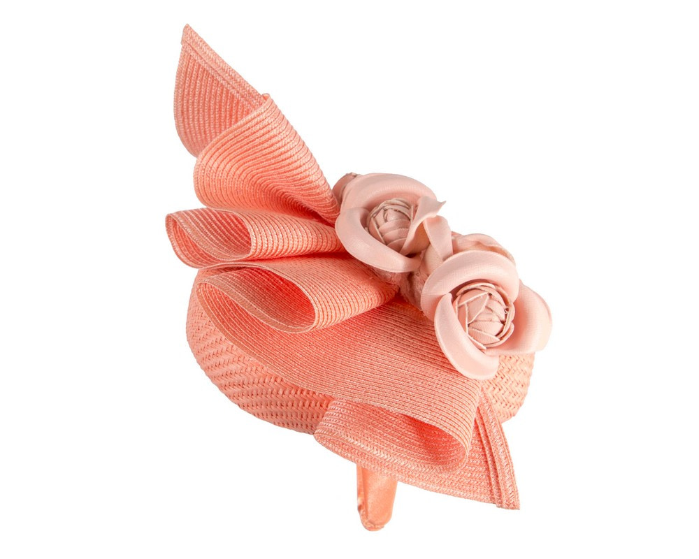 Coral pillbox with pink leather flowers by Fillies Collection - Image 5