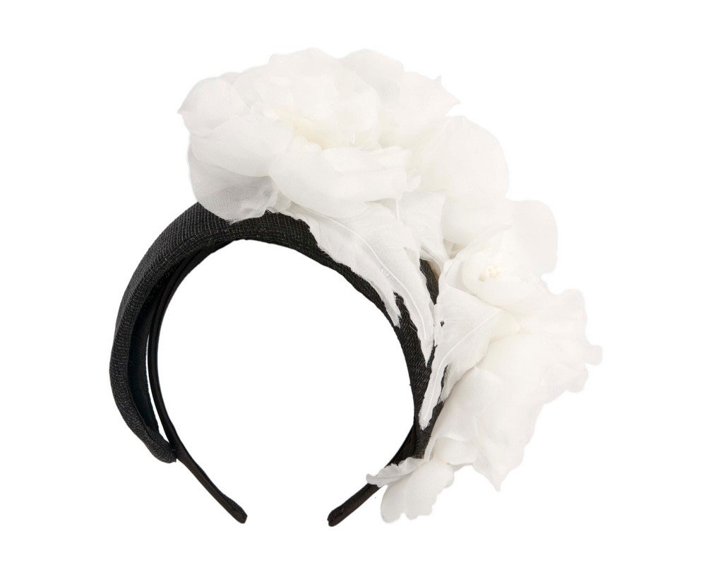 Black & White designers flower headband by Fillies Collection - Hats From OZ Black & White designers flower headband by Fillies Collection - Image 4