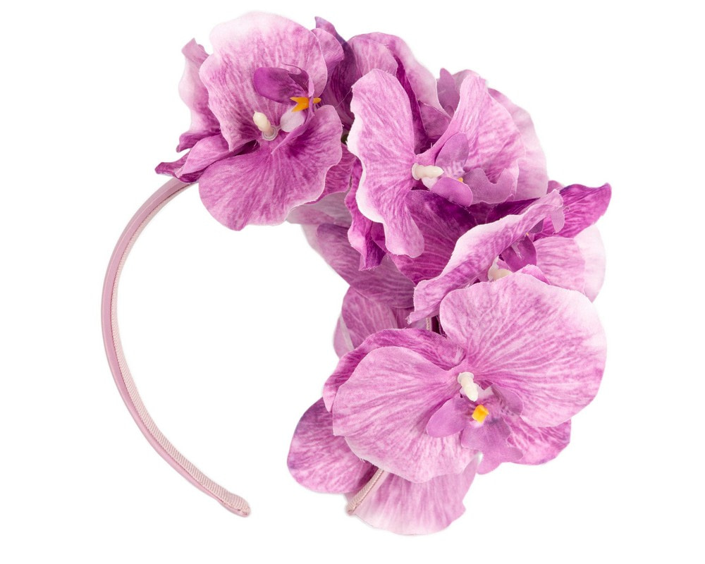 Bespoke violet orchid flower headband by Fillies Collection - Hats From OZ Bespoke violet orchid flower headband by Fillies Collection - Image 4