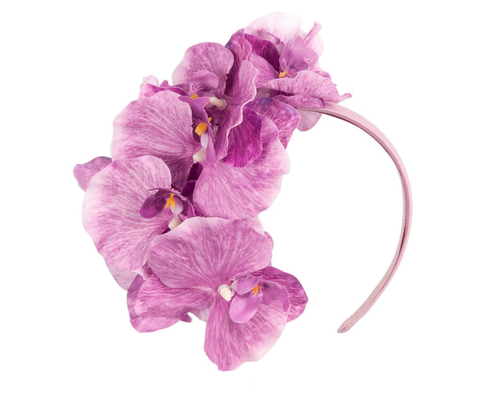 Bespoke violet orchid flower headband by Fillies Collection - Hats From OZ Bespoke violet orchid flower headband by Fillies Collection - Image 2