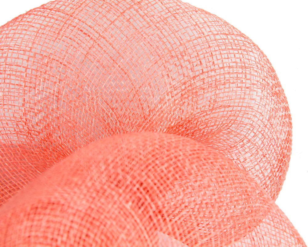 Large coral sinamay flower fascinator by Max Alexander - Image 3