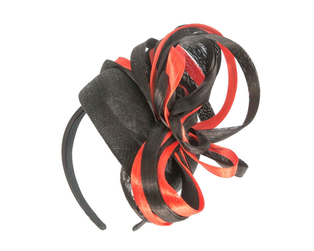 Exclusive black & orange pillbox fascinator by Fillies Collection - Image 2