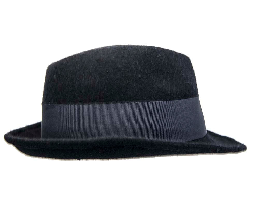 French navy mohair rabbit fur unisex fedora hat - Hats From OZ French navy mohair rabbit fur unisex fedora hat - Image 4