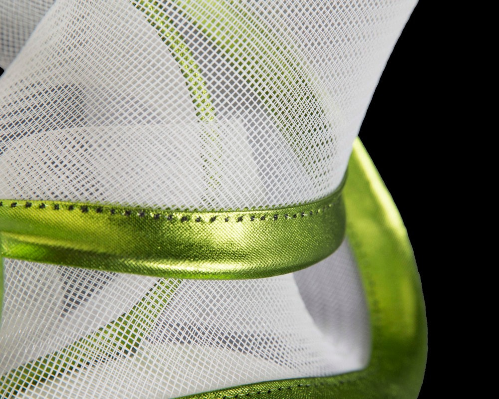 Bespoke white & lime racing fascinator by Cupids Millinery - Hats From OZ Bespoke white & lime racing fascinator by Cupids Millinery - Image 3