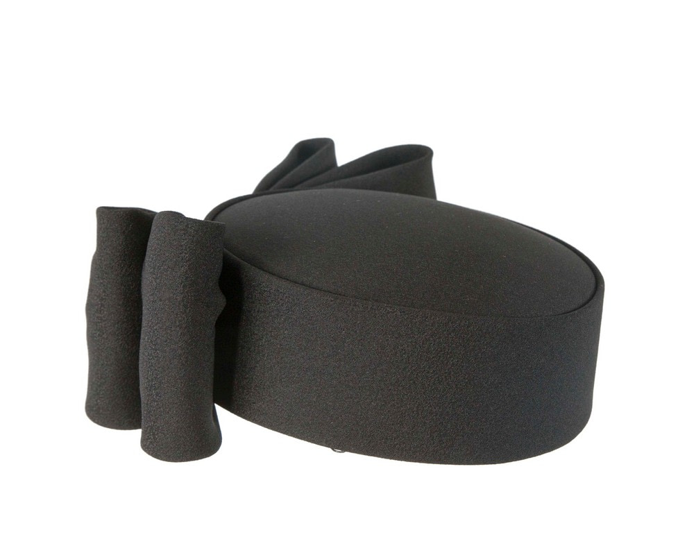 Exclusive large black pillbox hat by Cupids Millinery - Hats From OZ Exclusive large black pillbox hat by Cupids Millinery - Image 4