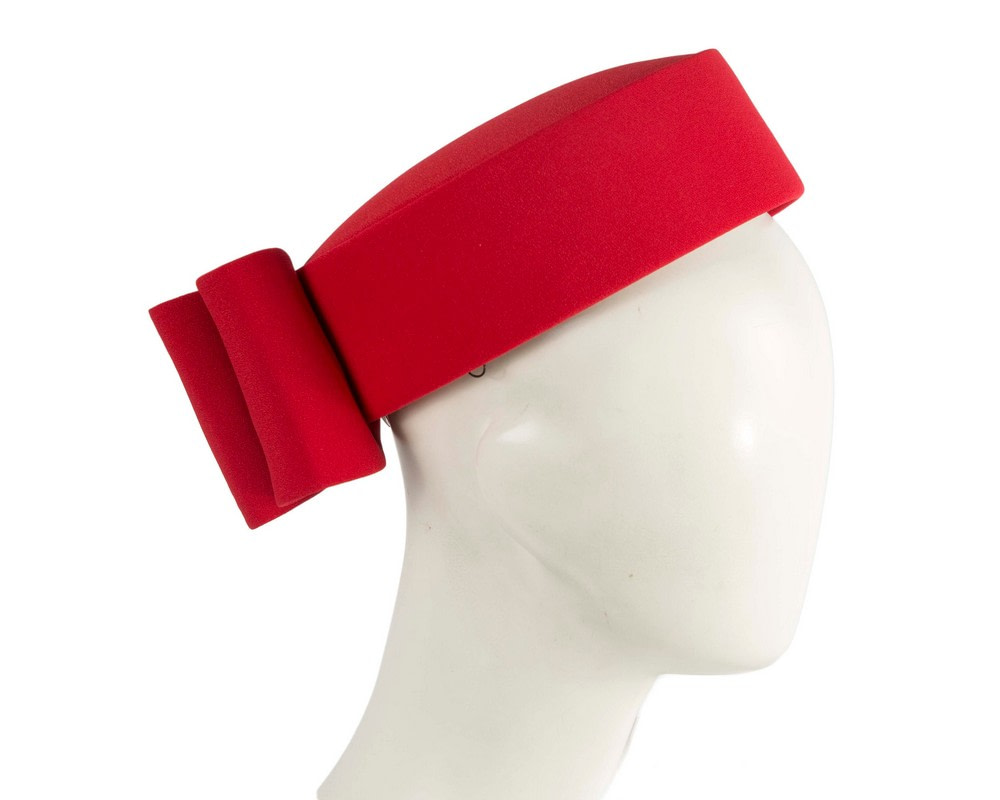 Exclusive large red pillbox hat by Cupids Millinery - Hats From OZ