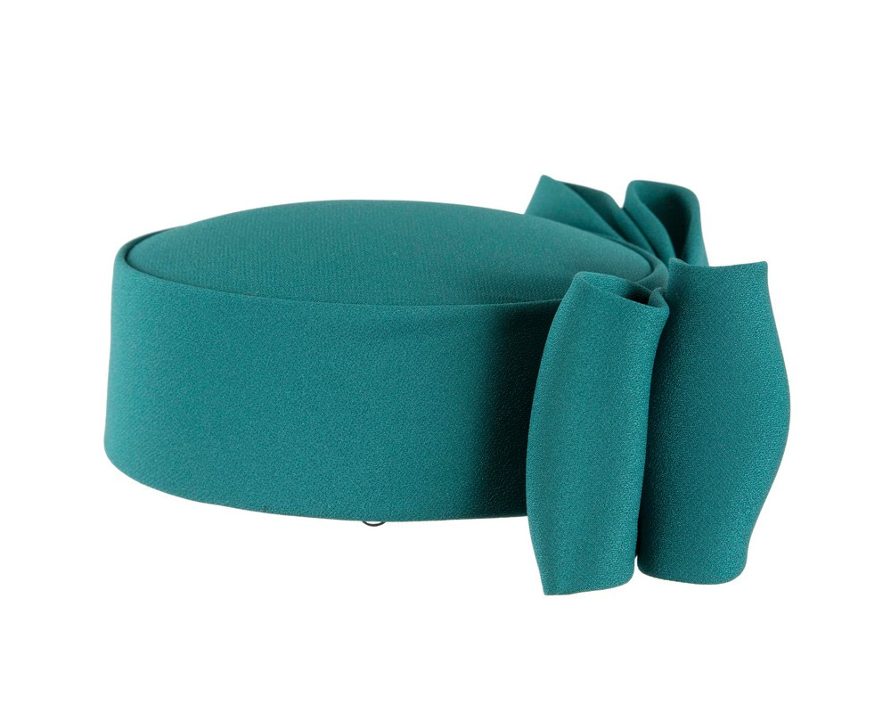 Exclusive large teal green pillbox hat by Cupids Millinery - Hats From OZ Exclusive large teal green pillbox hat by Cupids Millinery - Image 3