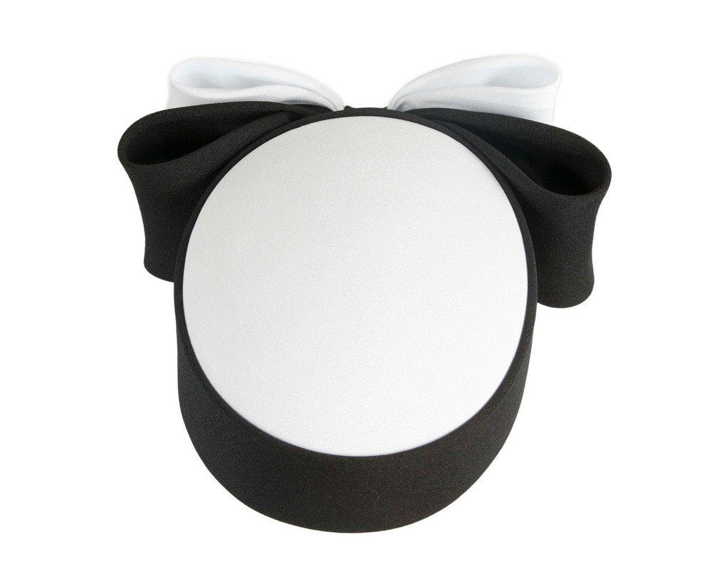 Exclusive large white & black pillbox hat by Cupids Millinery - Hats From OZ Exclusive large white & black pillbox hat by Cupids Millinery - Image 3