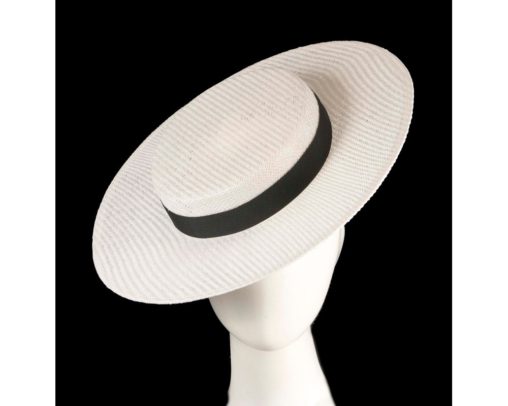 White & Black boater hat by Max Alexander - Hats From OZ