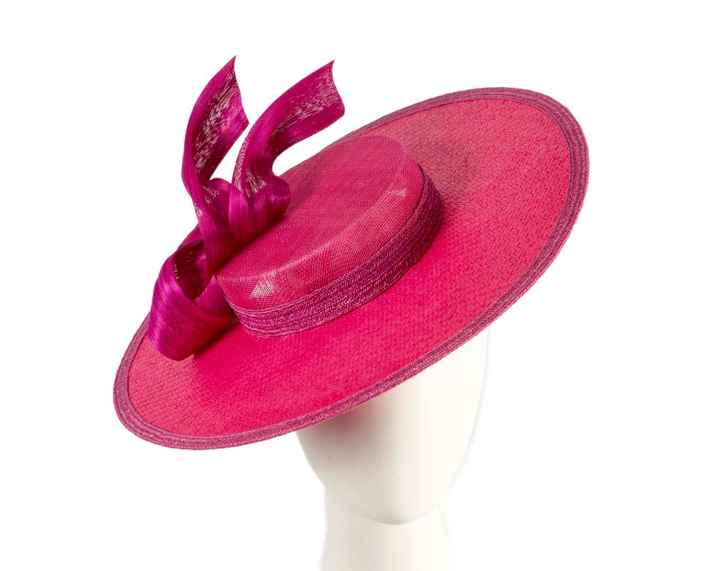Exclusive fuchsia boater hat by Believera - Hats From OZ | V01F Exclusive fuchsia boater hat by Believera - Hats From OZ