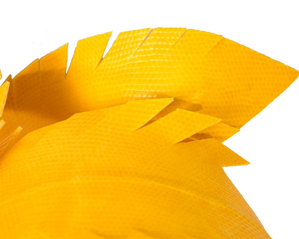 Bespoke yellow leather fascinator by BELIEVERA - Hats From OZ Bespoke yellow leather fascinator by BELIEVERA - Image 3