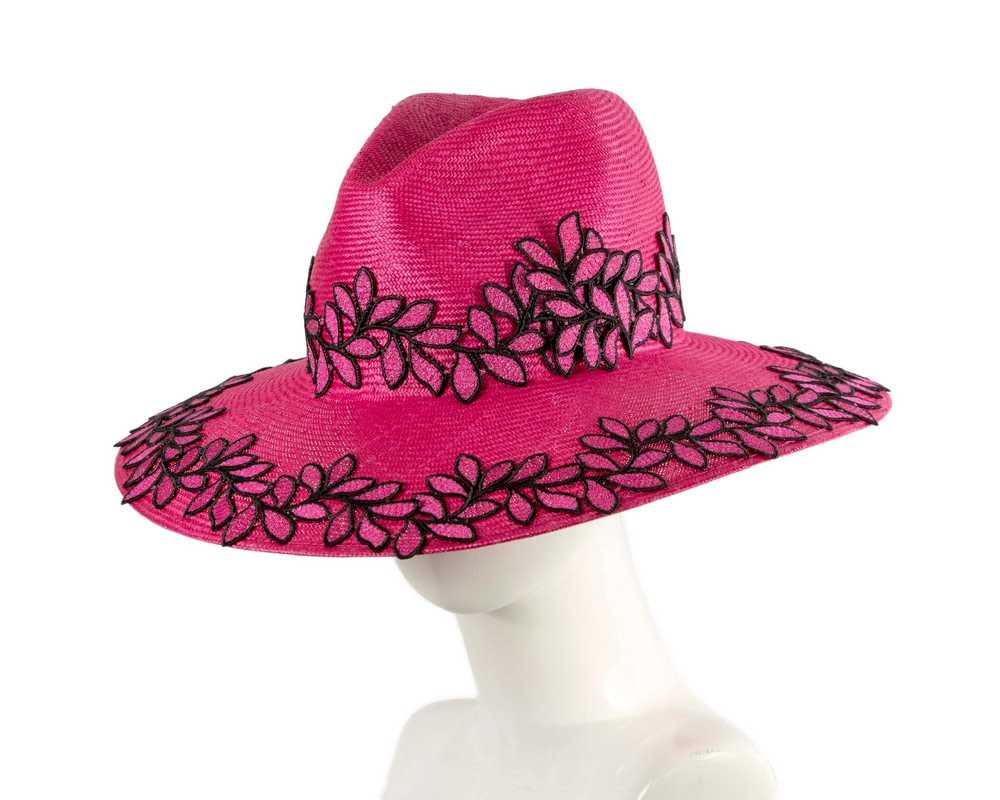 Wide brim ladies summer sisal fedora hat by Cupids Millinery - Hats From OZ
