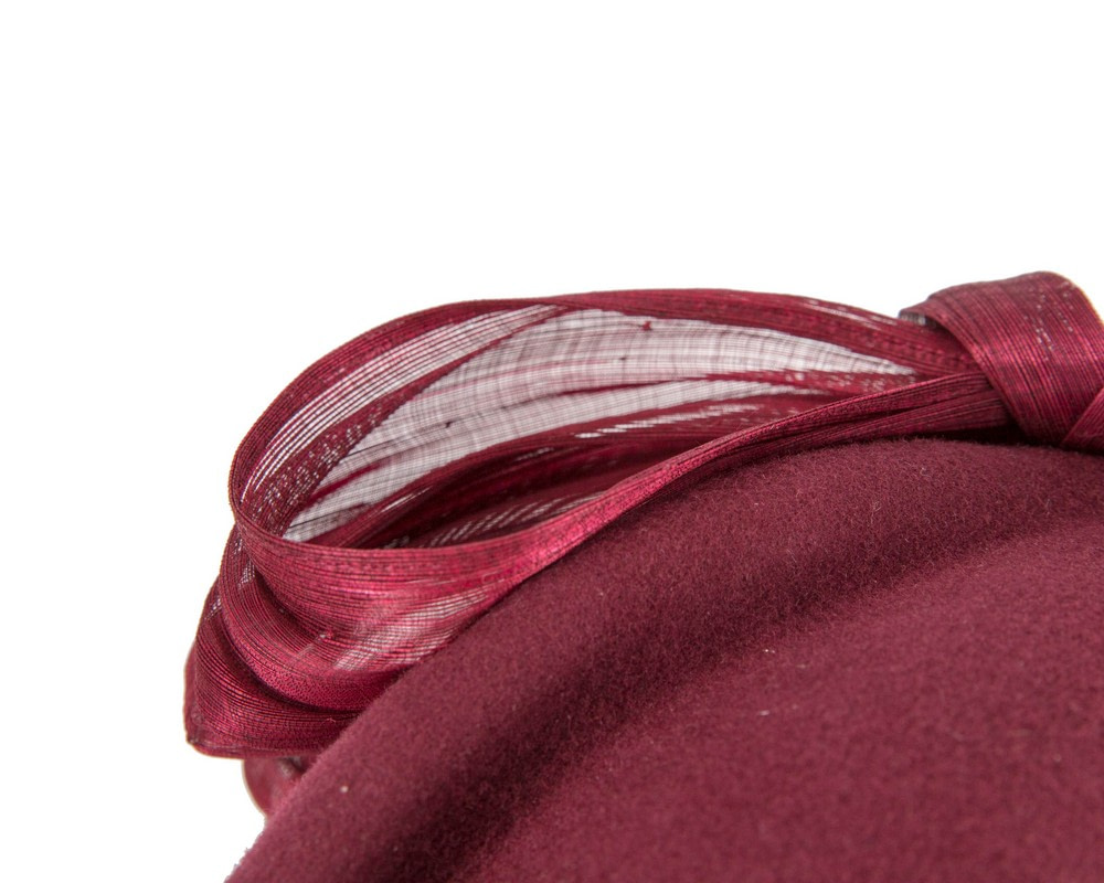 Wine Jackie Onassis style felt beret by Fillies Collection - Hats From OZ Wine Jackie Onassis style felt beret by Fillies Collection - Image 5
