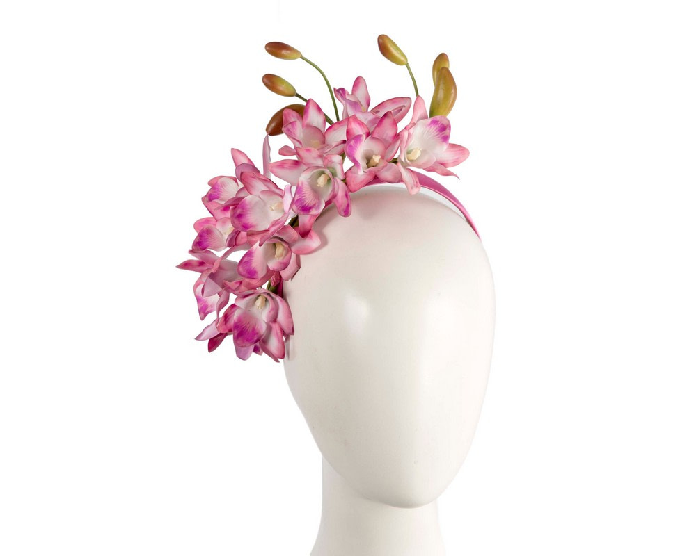 Exclusive pink flower fascinator headband by Cupids Millinery - Hats From OZ | CU782PI Exclusive pink flower fascinator headband by Cupids Millinery - Hats From OZ