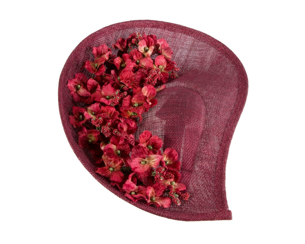 Large wine-colored fascinator by Max Alexander - Hats From OZ Large wine-colored fascinator by Max Alexander - Image 3