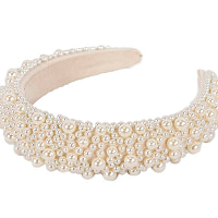 Cream pearl fascinator headband by Cupids Millinery CU430 - Image 3