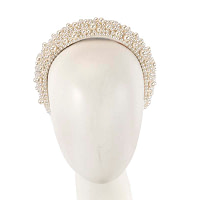 Cream pearl fascinator headband by Cupids Millinery CU430