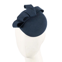 Navy felt winter racing pillbox fascinator